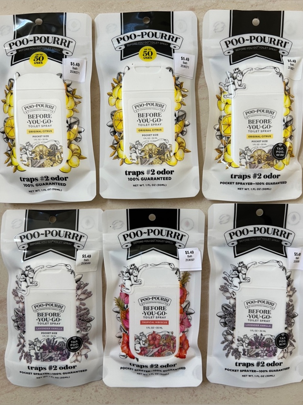 Poo-Pourri Pocket Spray Air
Freshener bundle of 6
